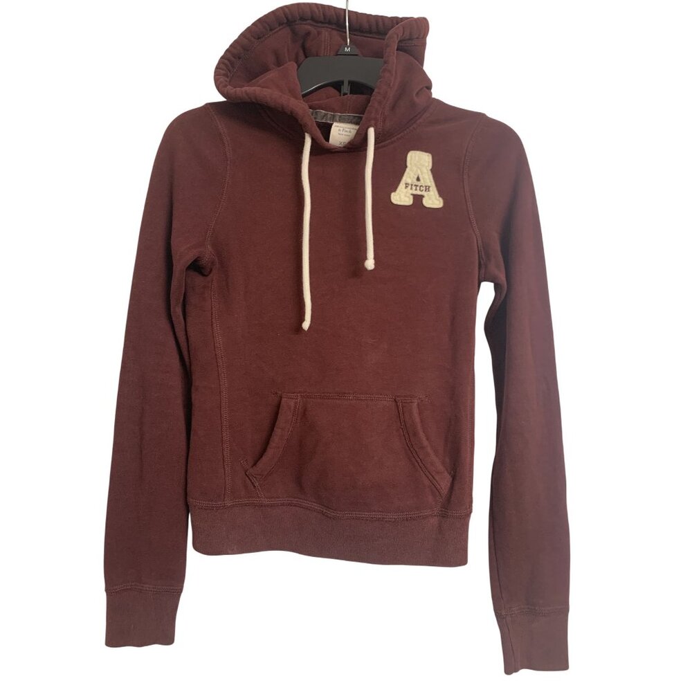 Abercrombie & Fitch Maroon y2k Hooded Sweatshirt Size XS